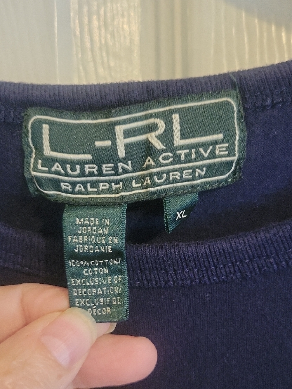 Ralph Lauren Lauren SzXL Cotton Active Navy Crewneck Pullover gold insignia - Picture 2 of 3